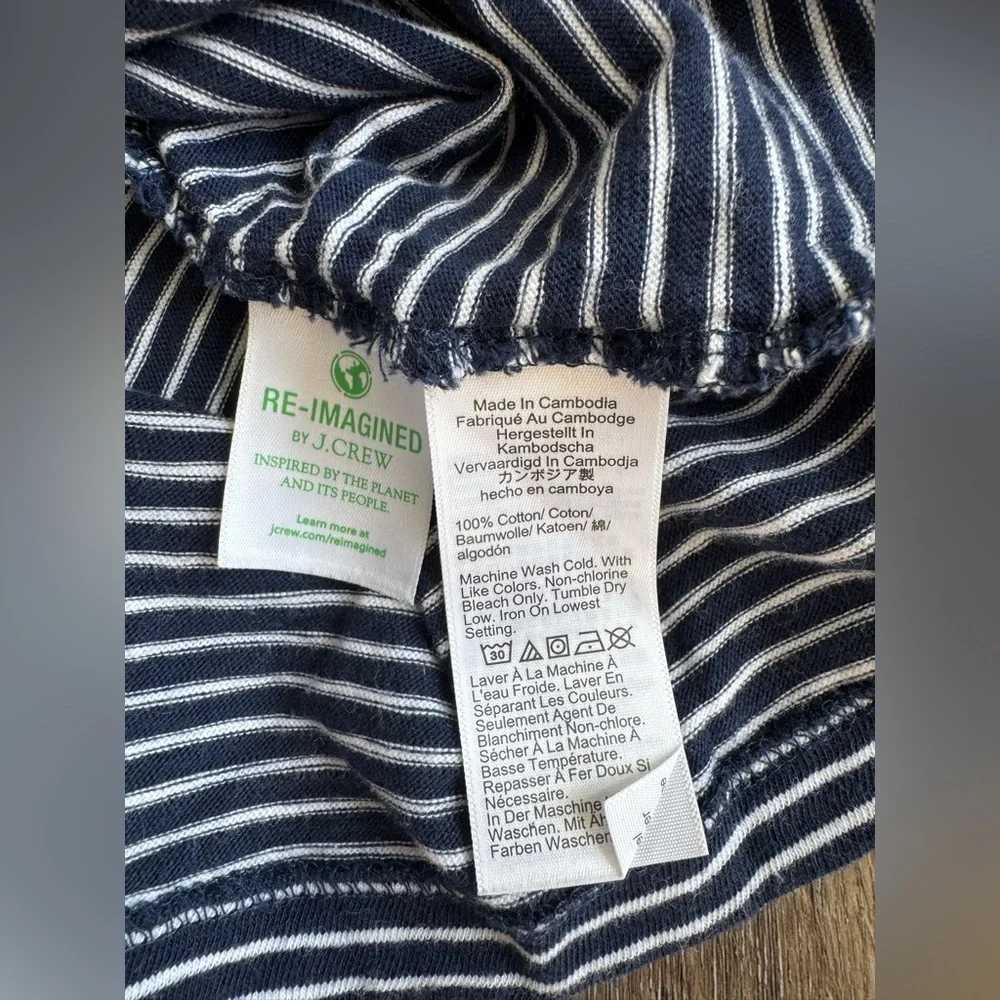J. Crew Navy and White Striped Pocket Tee, men’s size XL